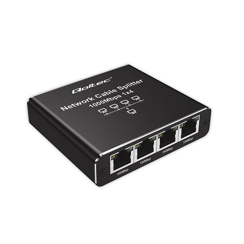 Qoltec Rozdzielacz Splitter Ethernet mini SWITCH 1x4 RJ45 |