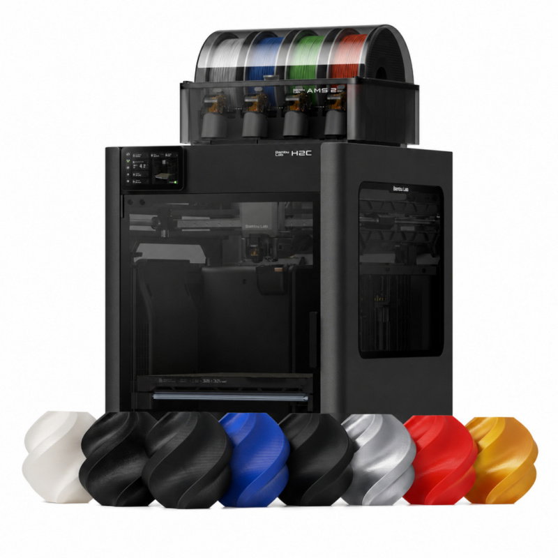 Balení - kombinovaná 3D tiskárna Bambu Lab H2C AMS + 8x PLA a