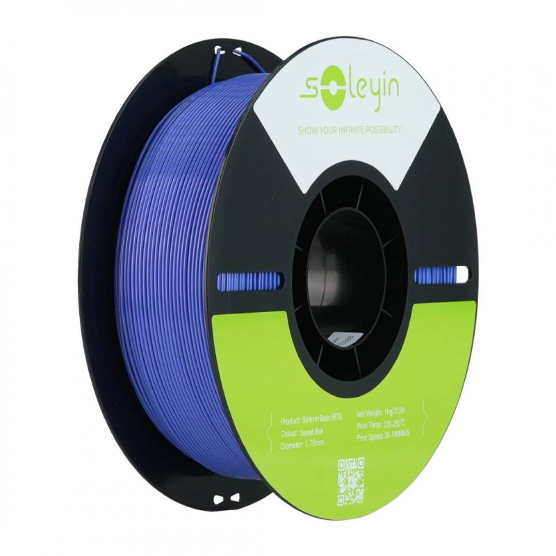 Soleyin Basic PETG Sunset Blue_1.75_1KG_Black Neutral Tray_Eco