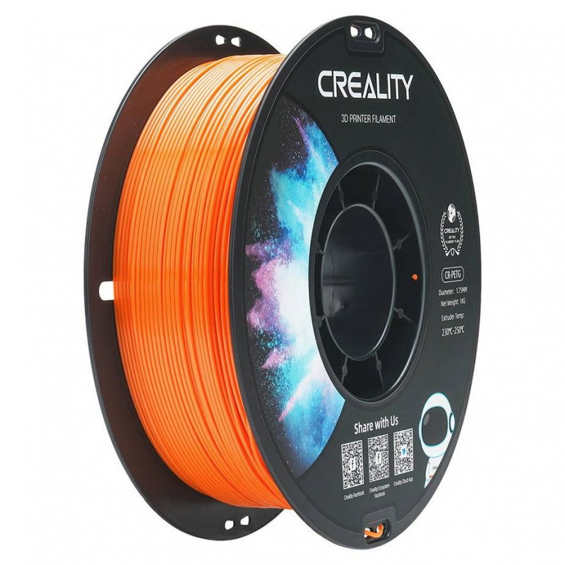 CR-PETG Orange_1.75_1KG_Black Neutral Spool_Black and White