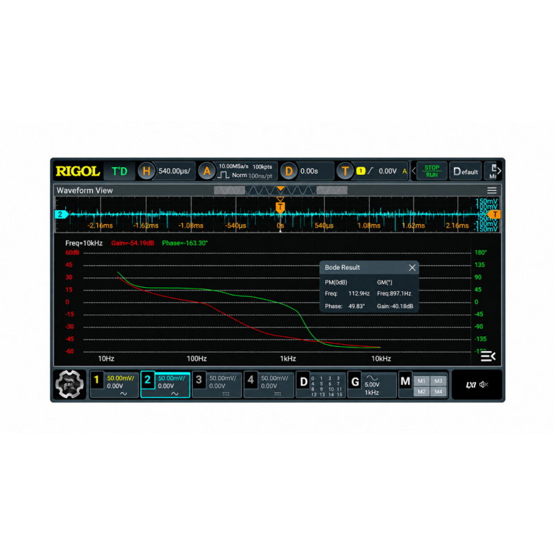 Digitální osciloskop RIGOL DHO924S - 4 kanály, 250 MHz, 1,25