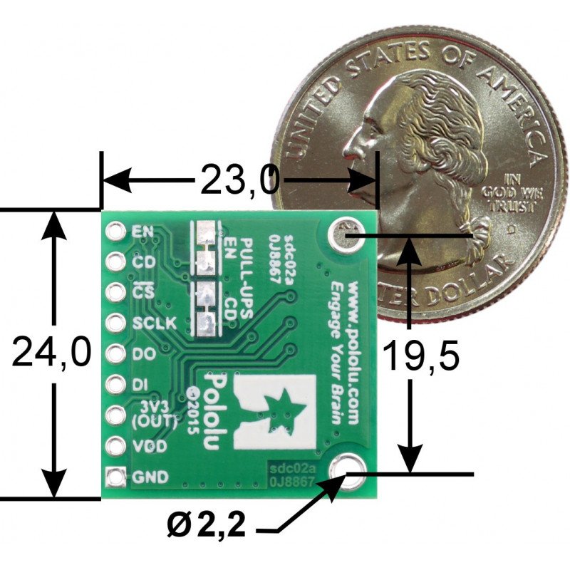 Modul čtečky karet micro SD s převodníkem napětí - Pololu