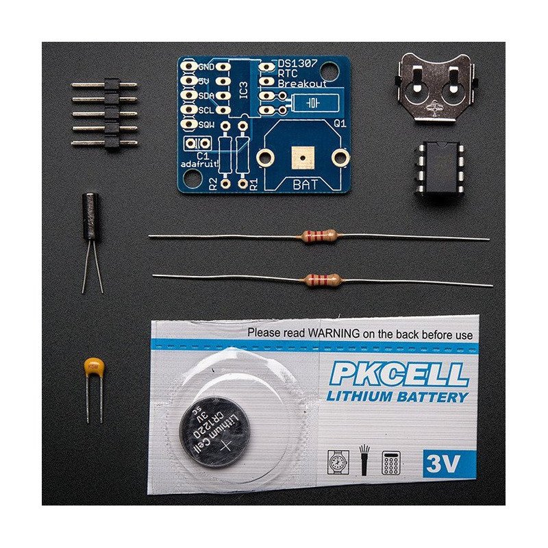 Hodiny reálného času - baterie RTC DS1307 + - sada pro vlastní montáž Adafruit