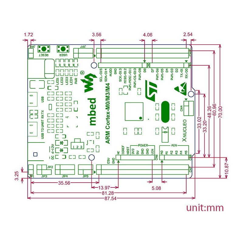 XNUCLEO-F103RB STM32F103RBT6 ARM Cortex M0