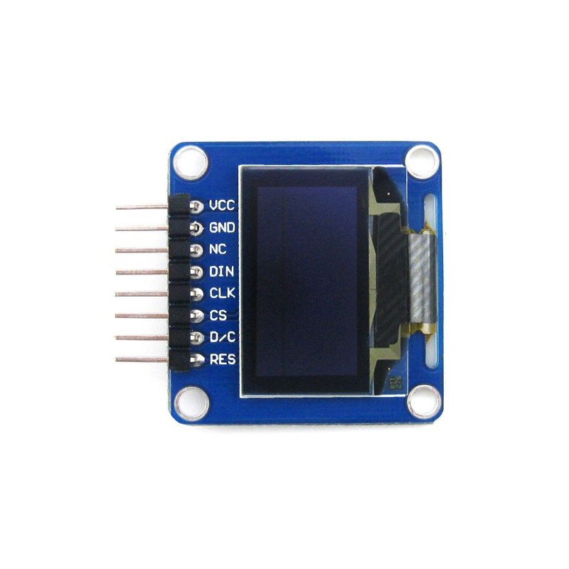 OLED displej, monochromatický grafický 0,96 "128x64px SPI / I2C - úhlové konektory