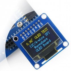 OLED displej, dvoubarevný grafický 0,96 "128x64px SPI / I2C - jednoduché konektory
