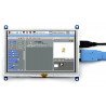 Odporový dotykový LCD TFT 5 "800x480px HDMI + USB pro Raspberry Pi 2 / B + a černobílé pouzdro - zdjęcie 3