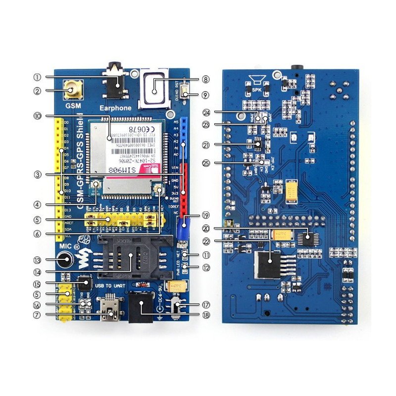 Štít GSM / GPRS / GPS - Štít pro Arduino