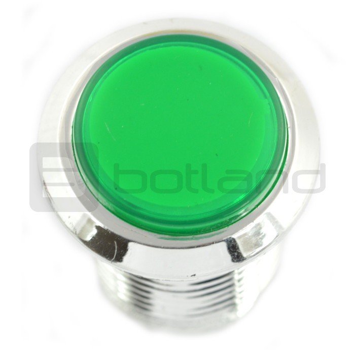 Tlačítko 3,3 cm - zelené podsvícení
