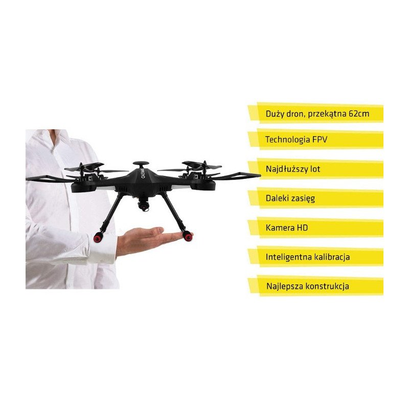 Drone quadrocopter OverMax X-Bee drone 5.2 WiFi 2.4GHz s FPV kamerou - 62cm + obrazovka + 2 další baterie