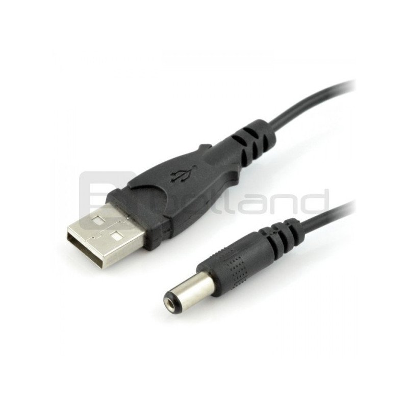 Kabel USB A - zástrčka DC 5,5 / 2,1 mm - 0,8 m
