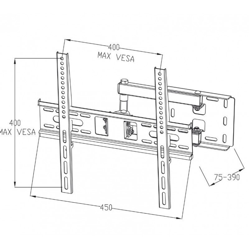 Držák LCD TV AR-53 22 '' - 55 '' VESA 35 kg - vertikální a horizontální nastavení