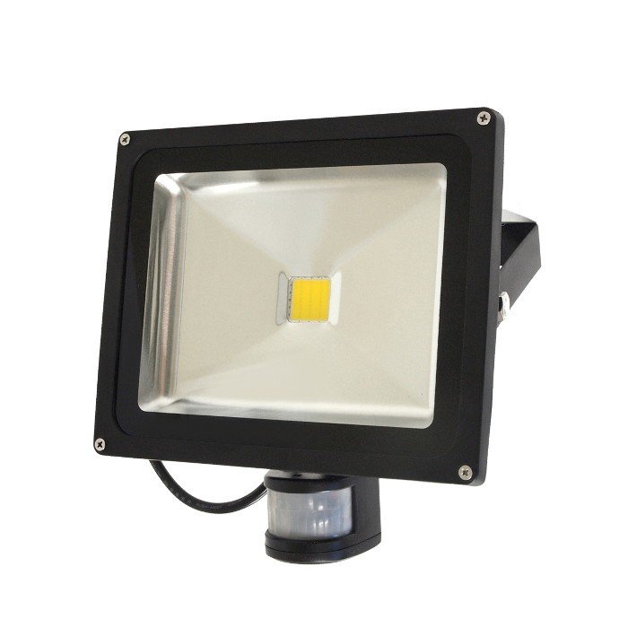 LED venkovní lampa EKO PIR s detektorem pohybu, 30W, 1800lm, IP65, AC80-265V, 4000K - neutrální bílá