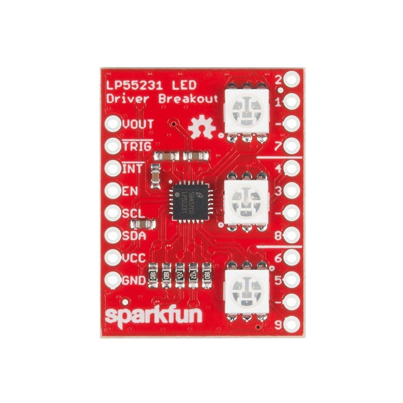 Sparkfun - LP55231 LED ovladač se třemi RGB diodami