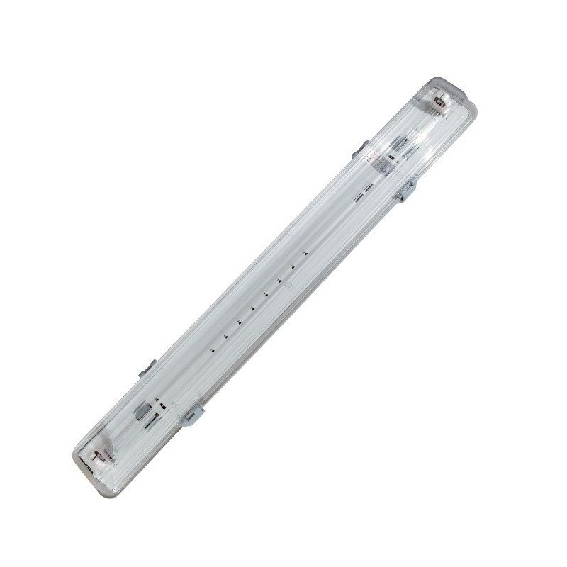 Svítidlo pro 1 ks LED trubic ART T8 60cm, jednostranný napájecí zdroj AC230V s průhledným stínidlem