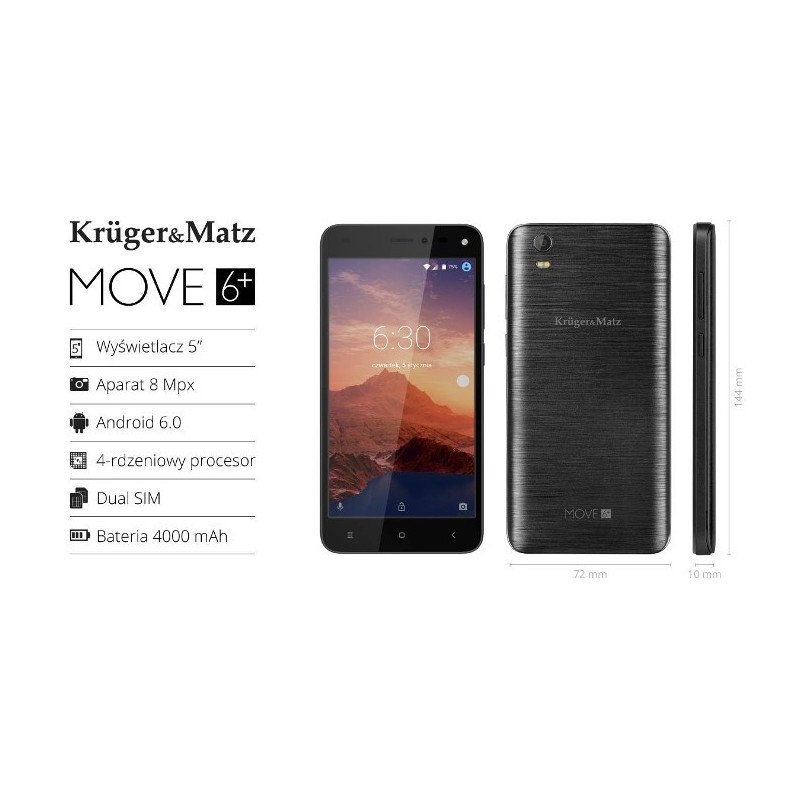 Smartphone Kruger & Matz Move 6+ - černý