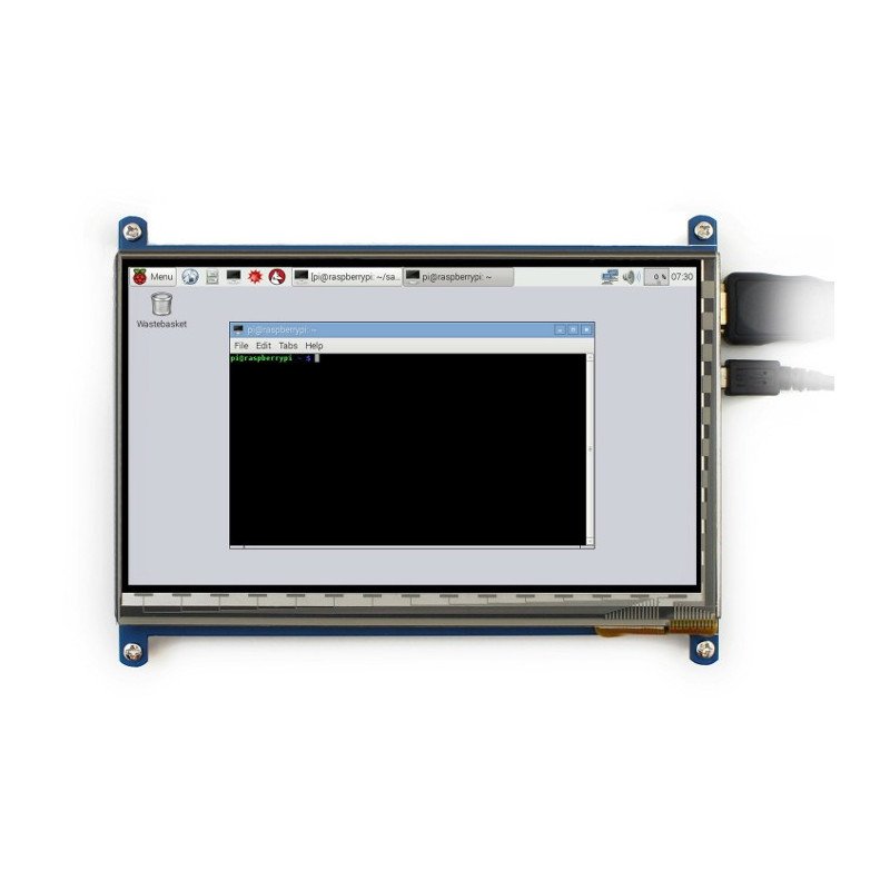 TFT LCD kapacitní dotyková obrazovka 7 "1024x600px HDMI + USB pro Raspberry Pi 2 / B +