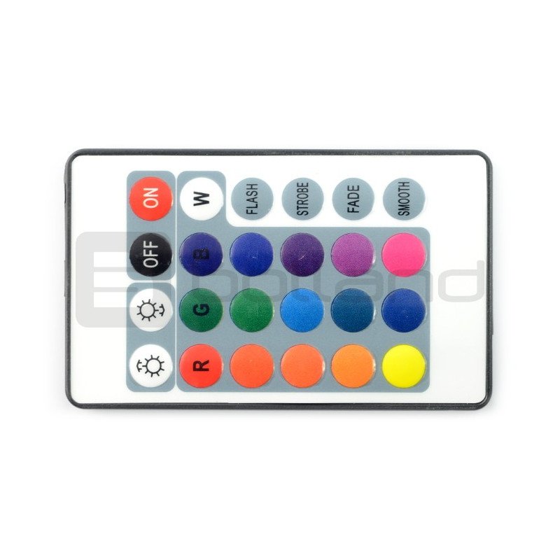 Ovladač RGB LED pásků a pásků s IR dálkovým ovládáním - 24 kláves - MINI 72W
