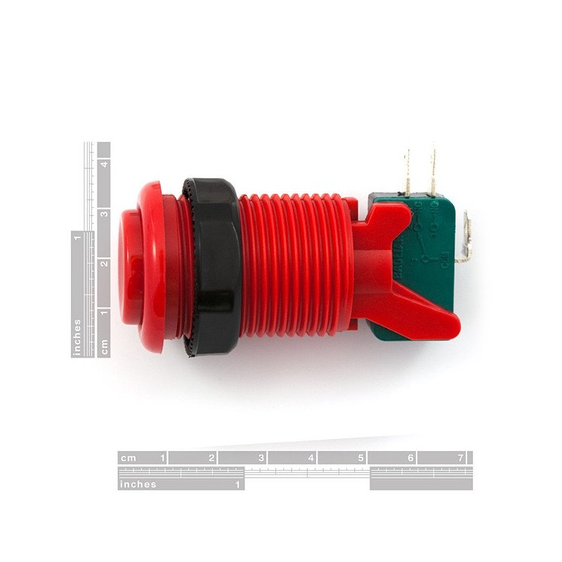 Arkádové konkávní tlačítko 3,5 cm - červené - SparkFun