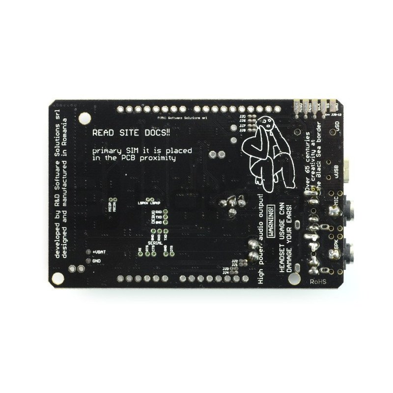 A-GSM Shield GSM / GPRS / SMS / DTMF v2.064 - pro Arduino a Raspberry Pi - verze s pájenými konektory