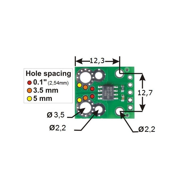 Proudový senzor ACS711 -12,5A až + 12,5A - modul Pololu