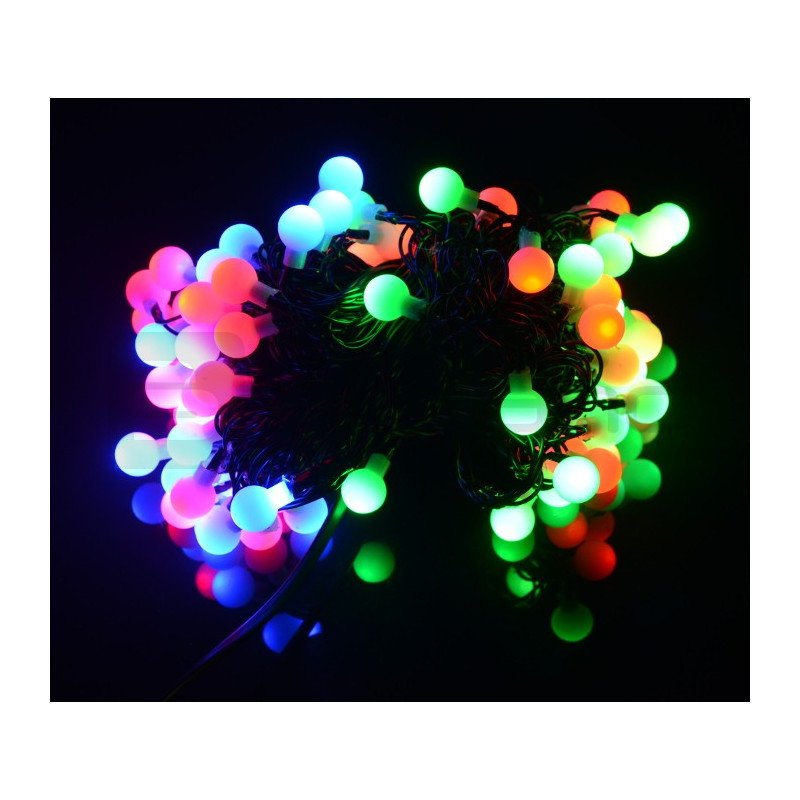 Osvětlení vánočních stromků LED koule - RGB - 80 ks.