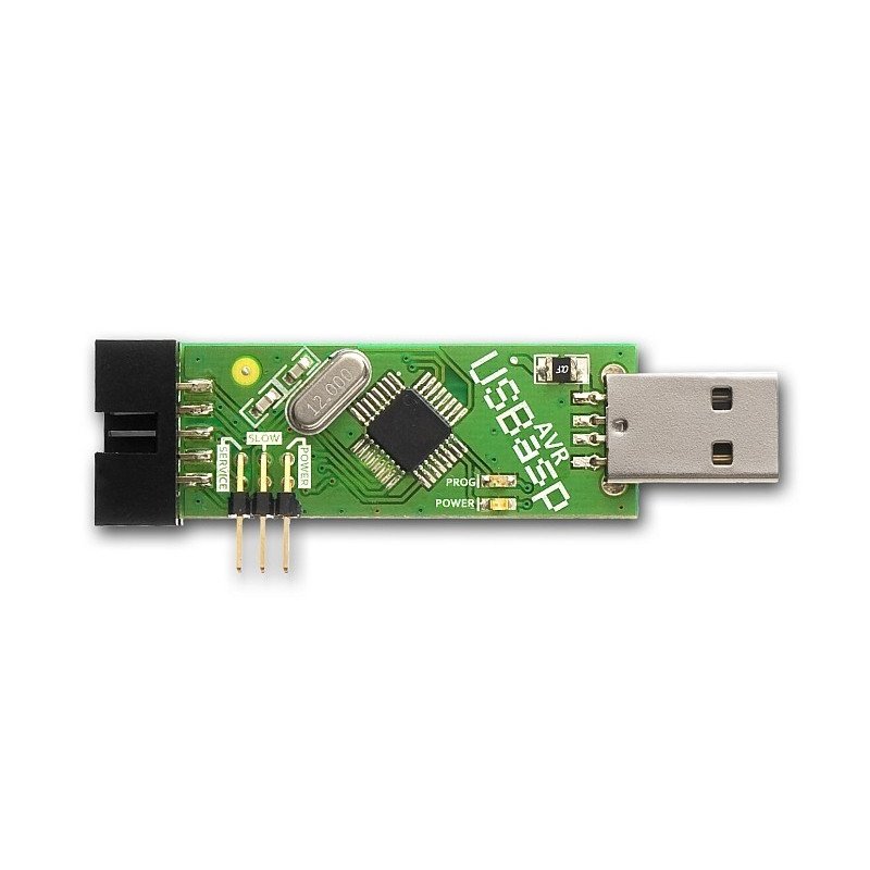 Programátor AVR kompatibilní s páskou USBasp ISP + IDC - zelená