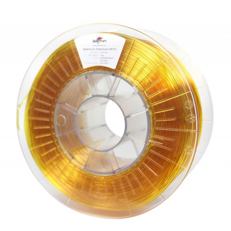 Filament Spectrum PETG 1,75 mm 1 kg - transparentní žlutá