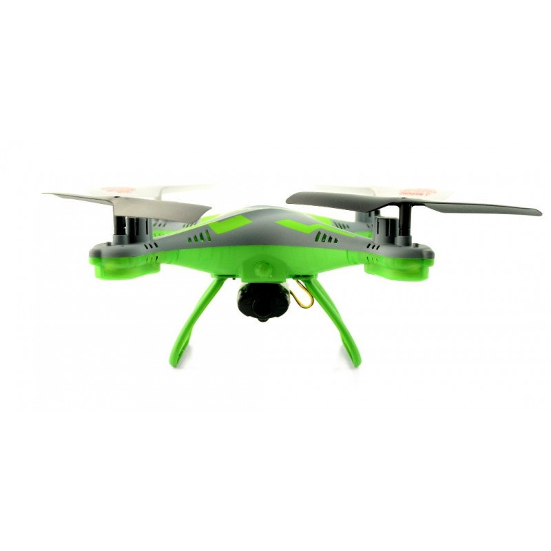 Drone quadrocopter OverMax X-Bee drone 3.1 Plus Wi-Fi 2.4GHz s FPV kamerou šedozelený - 34cm + 2 extra baterie