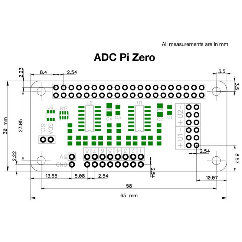 ADC Pi MCP3424 - 8kanálový A / C převodník