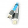 USB C + microUSB - kabel USB A - 1m modrý - zdjęcie 3