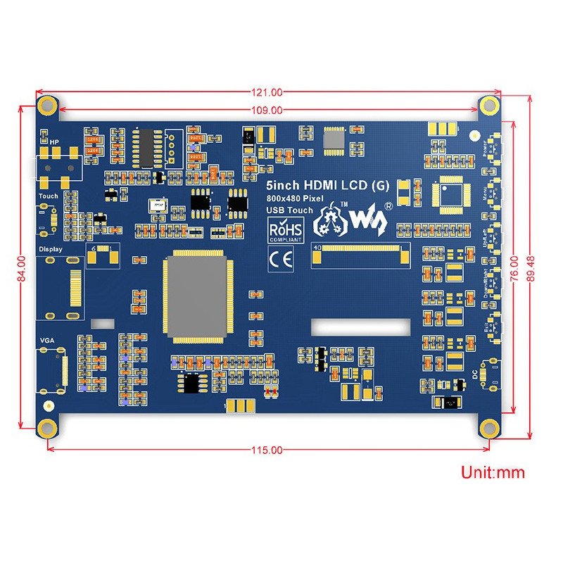 5palcová testovací deska HDMI LCD (G) IC