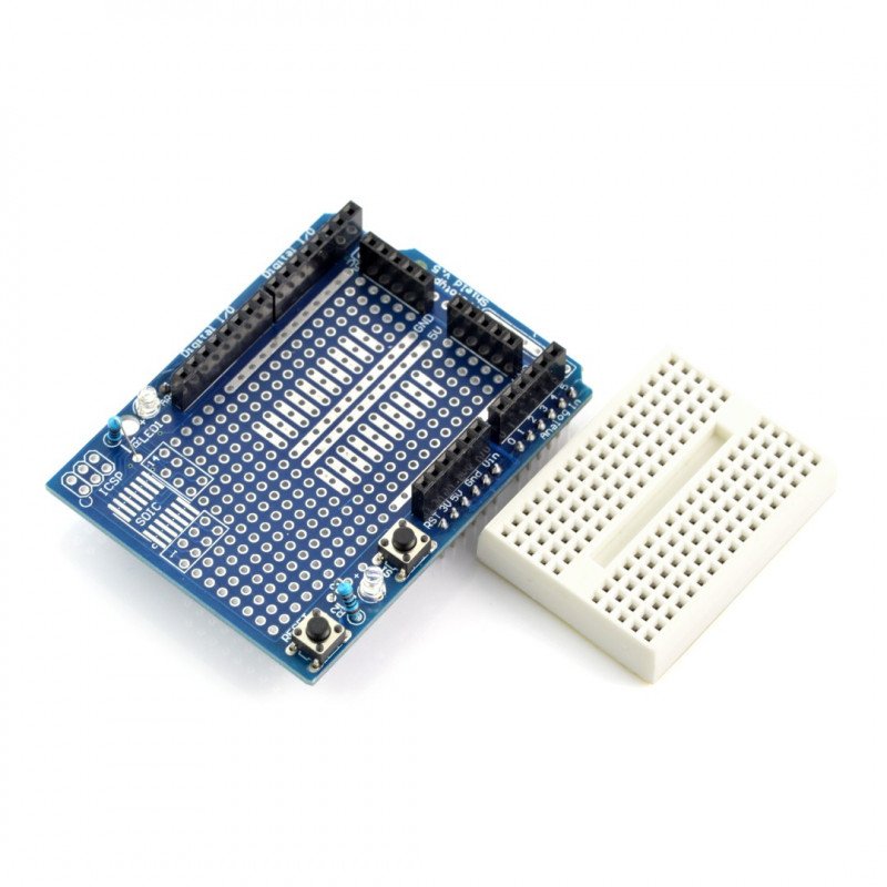Arduino Uno Proto Shield + prkénko na 170 jamek