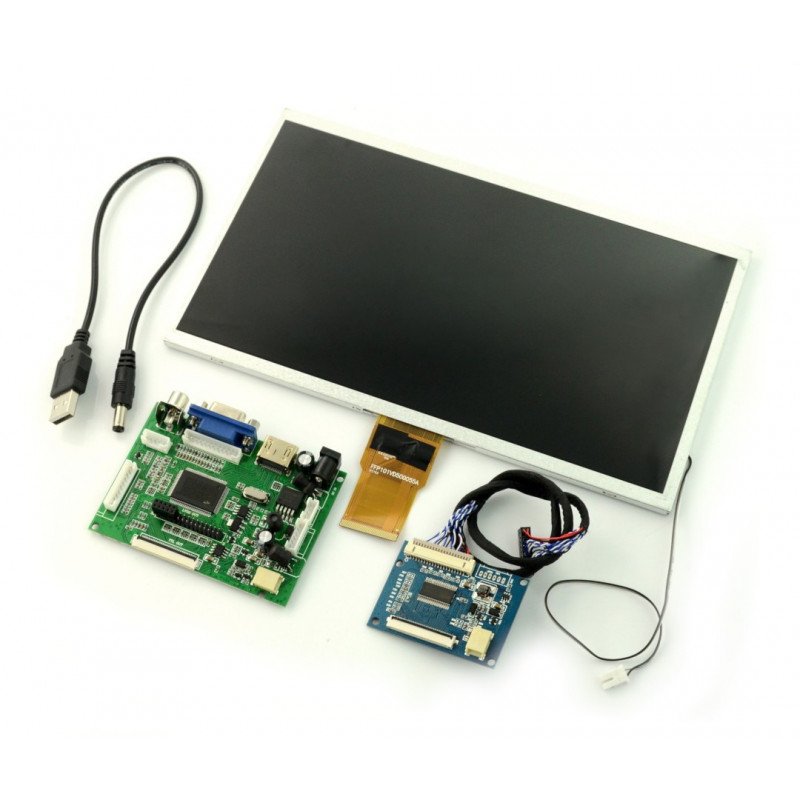 LCD TFT 10,1 '' 1024x600px pro Raspberry Pi 3B + / 3B / 2B / B +