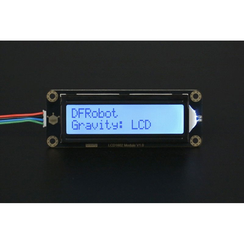 DFRobot Gravity - LCD displej 2x16 I2C - šedý - pro Arduino