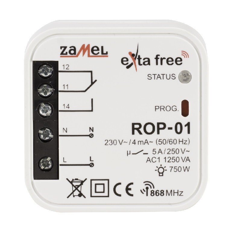 Exta Free - Rádiový přijímač 1kanálový 230V - ROP-01