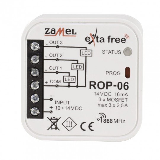 Exta Free - 3kanálový rádiový přijímací box 10-14V - ROP-06