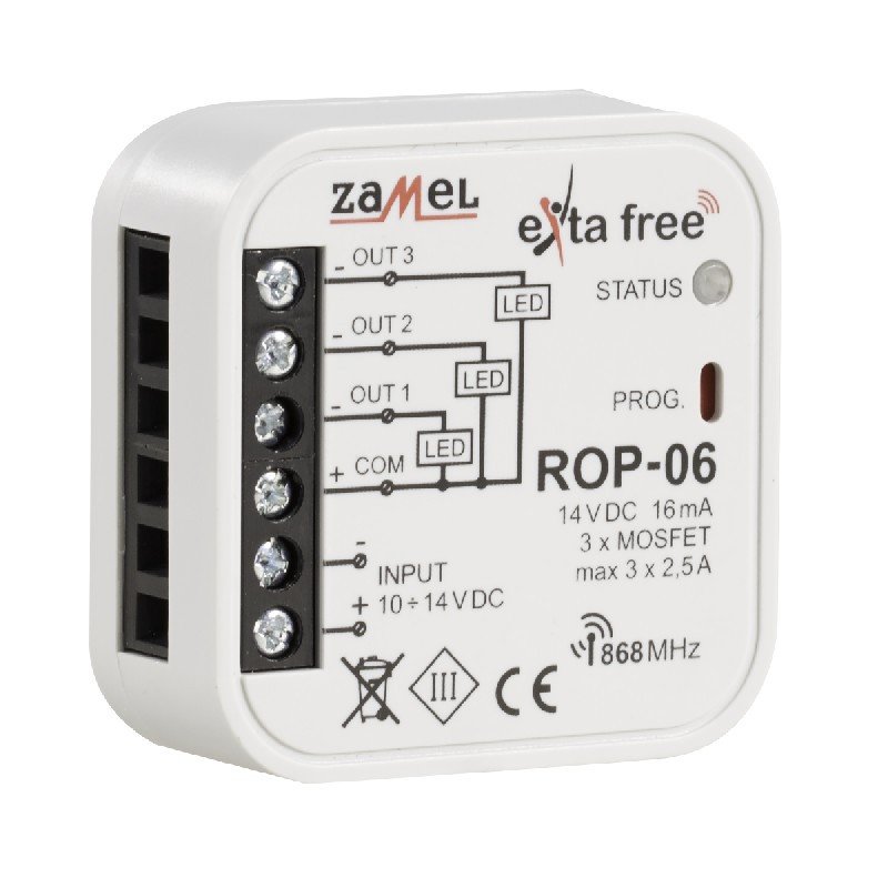 Exta Free - 3kanálový rádiový přijímací box 10-14V - ROP-06
