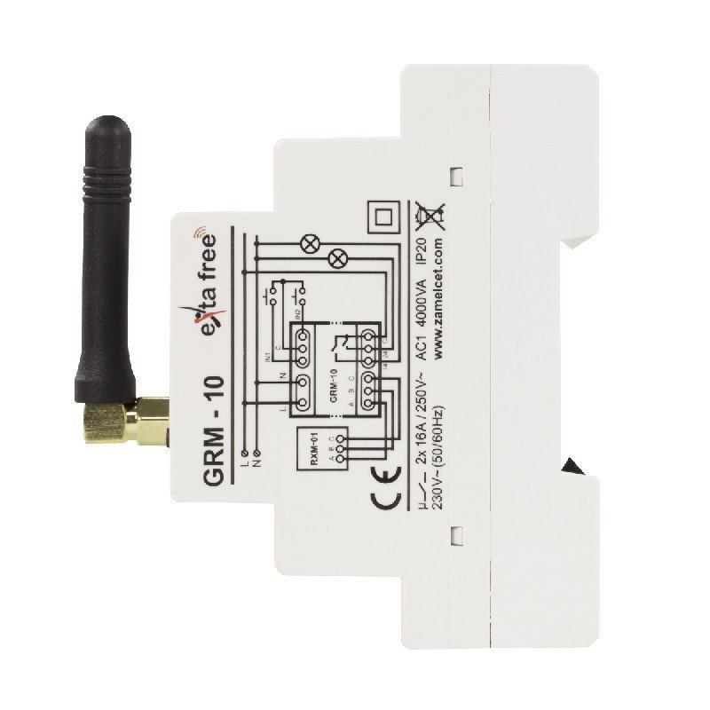 Exta Free - GSM modulární 2kanálový DIN dálkový ovladač - GRM-10