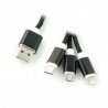 Kabel 3v1 USB typu A na micro USB, Lightning, USB typu C. - zdjęcie 1