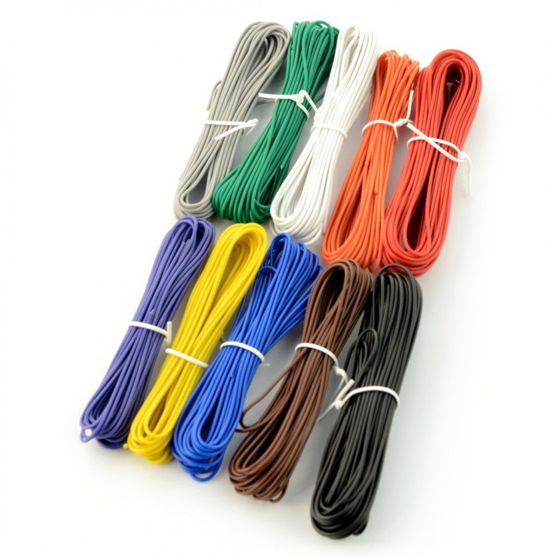 Sada kabelů z PVC - Velleman K / MOWM - 10 barev - 60m
