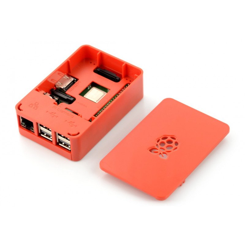 Pouzdro Raspberry Pi Model 3B + / 3B / 2B RS Pro Plus - červené s krytem