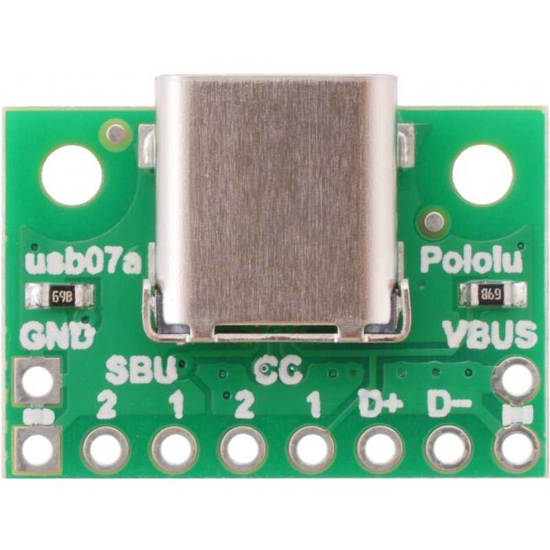 USB 2.0 typu C - konektor pro nepájivé pole - Pololu