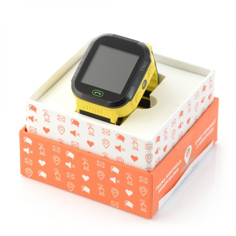 Hodinky Telefon Hodinky Go s GPS ART AW -K2 lokátorem - žlutý