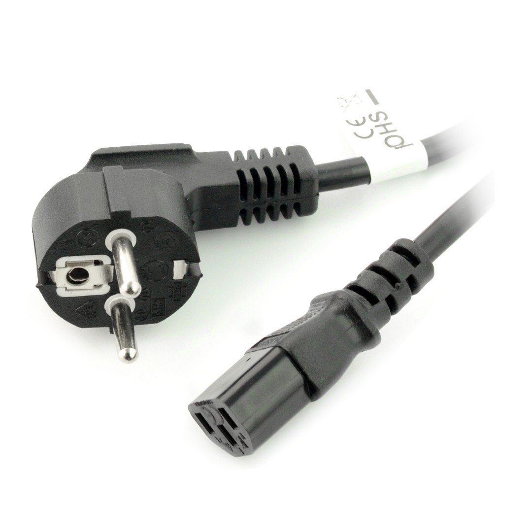 Napájecí kabel CEE 7/7 - IEC 320 C13 1,8 m VDE přímý - černý