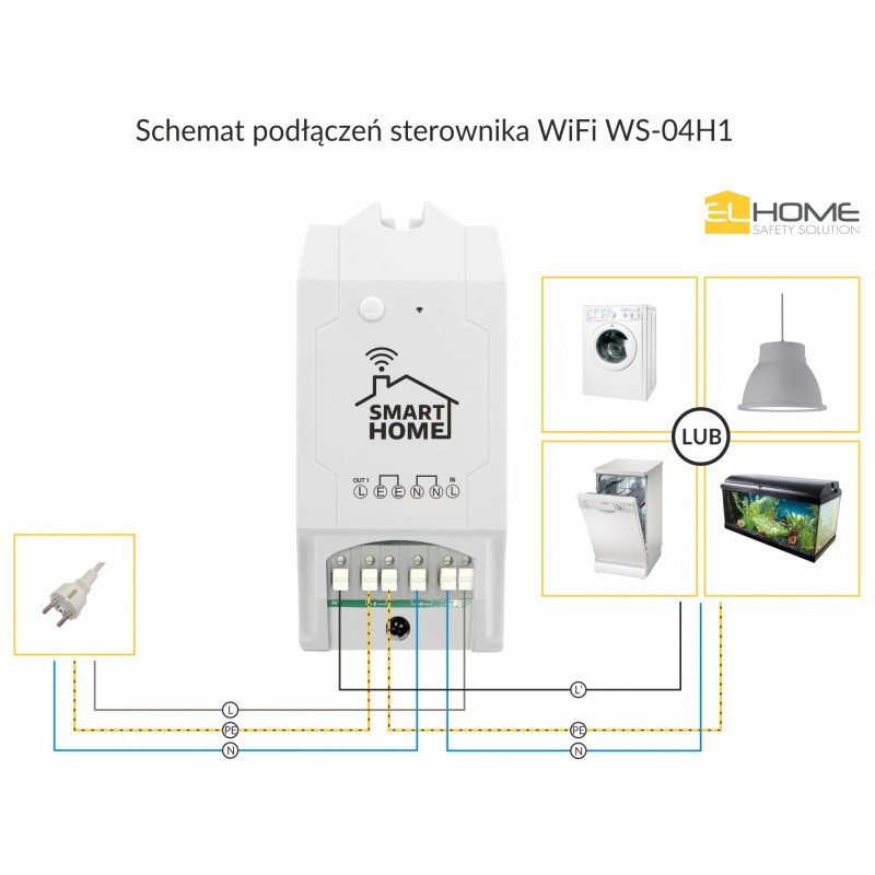 EL Home WS-04H1 - relé 230V / 10A - přepínač WiFi Android / iOS + měření energie 2200W