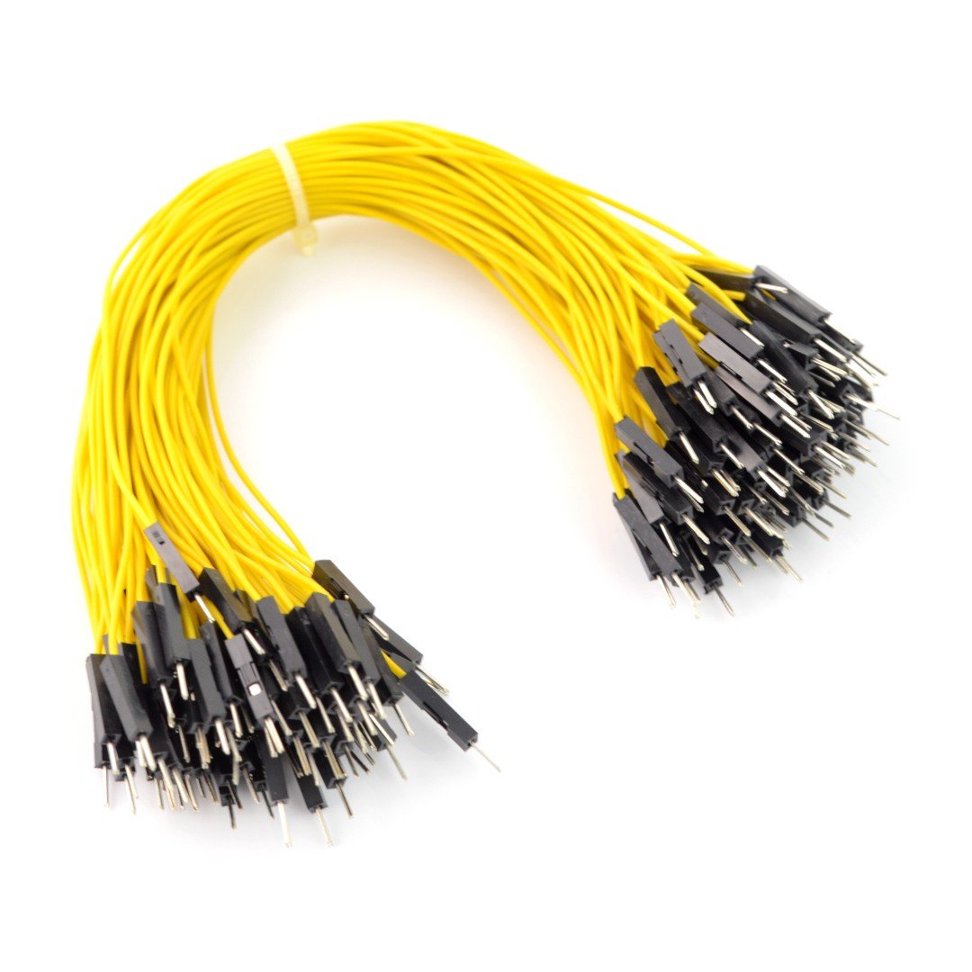 Propojovací kabely zástrčka-zástrčka 20cm žlutá - 100ks