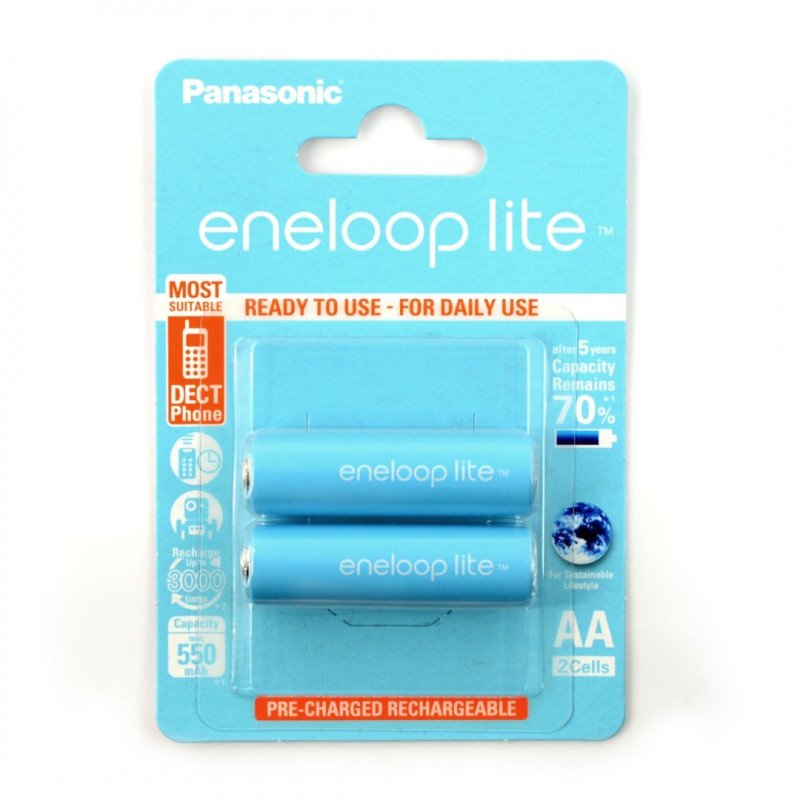 Baterie Panasonic Eneloop Lite R6 AA 550mAh - 2 ks.