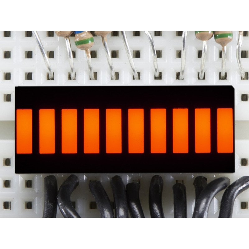 Pravítko LED displej - 10 segmentů - oranžová