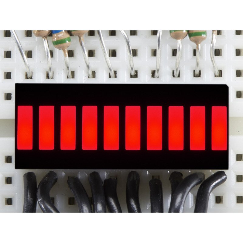 Pravítko LED displeje - 10 segmentů - červené
